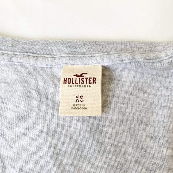 Hollister | Grey Short Sleeve Fitted Long T-Shirt - Picture 4 of 5